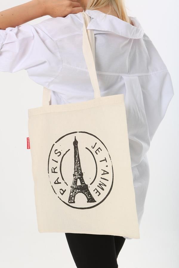 Baghashtag Paris Baskılı Bez Çanta - Görsel 11