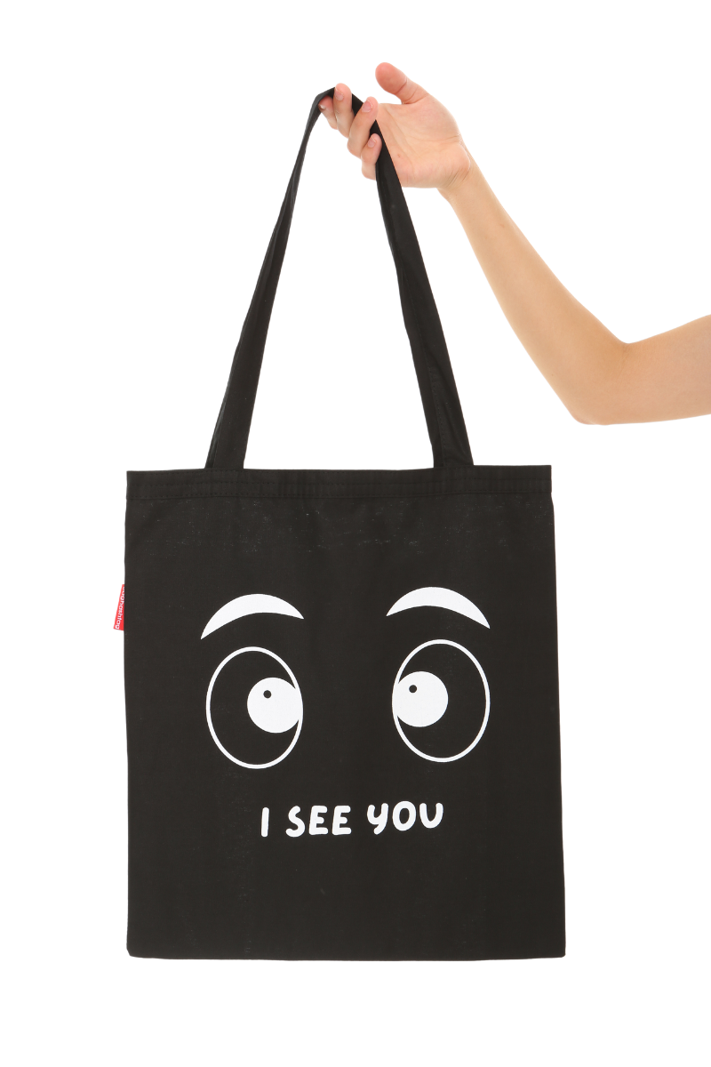 Baghashtag Siyah Bez Çanta I See You Baskılı - Görsel 16