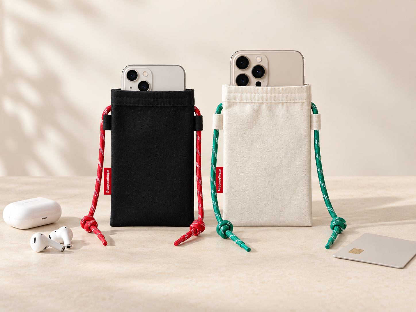 BagHashtag Loop Cord Siyah Ayarlanabilir Telefon Çantası Kordonu - Görsel 3