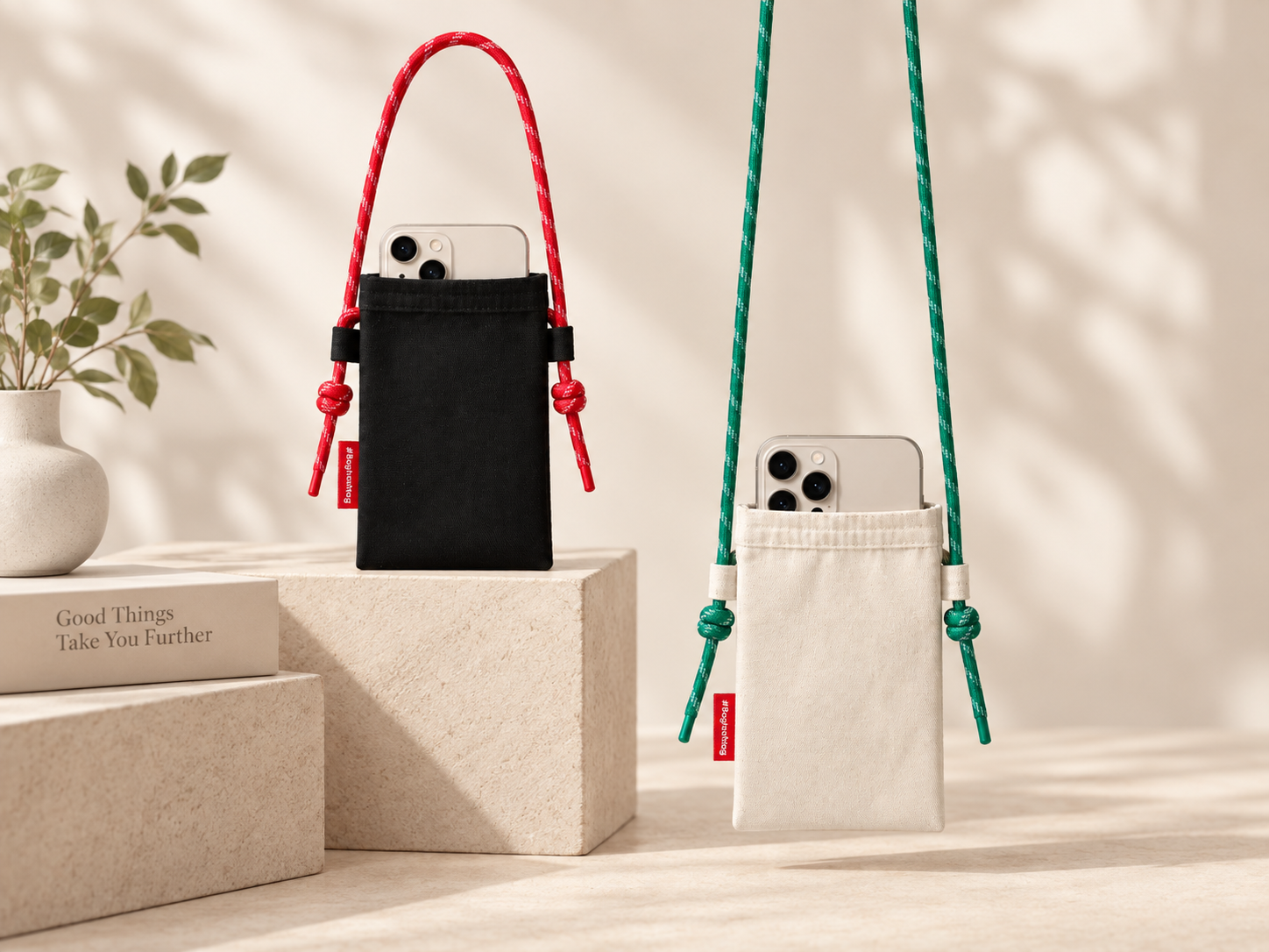 BagHashtag Loop Cord Yeşil Ayarlanabilir Telefon Çantası Kordonu - Görsel 2